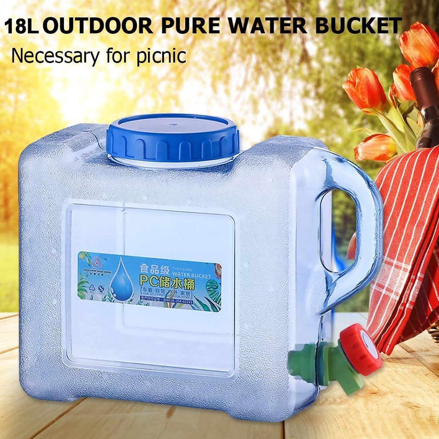 2655 Water Bucket Water Container with Lid and Tap Car Water Tank Water Dispenser Beverage Storage Carrier Plastic Water Bottle for Outdoors Hiking Camping Self-Driving Tour Emergency DeoDap 2655 Water Bucket Water Container with Lid and Tap Car Water Tank Water Dispenser Beverage Storage Carrier Plastic Water Bottle for Outdoors Hiking Camping Self-Driving Tour Emergency DeoDap